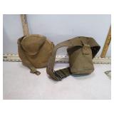 2 VINT. CANTEENS 1 IS 1941 US ARMY W/ UTILITY BELT