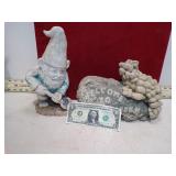 GNOME & FROG YARD ART PIECES