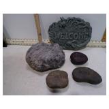 **WELCOME SIGN & DECORATIVE ROCKS