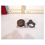 2 ANTIQUE LOCKS NO KEYS