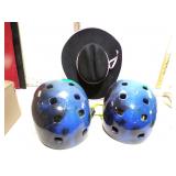 **2 BIKE HELMETS & COWBOY HAT