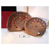 **2 VINT. METAL TRACTOR SEATS