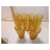 *MCM ANCHOR HOCKING HONEY COLORED CRINKLE GLASSES
