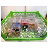 **18 BEANIE BABIES IN CASES & PLASTIC TOTE