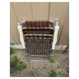**2 VINT LAWN CHAIRS 1 ARM HAS DAMAGE