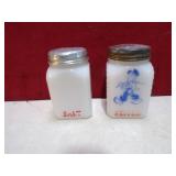 MILK GLASS SALT & PEPPER SHAKERS