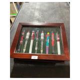ADVERTISING PENS IN DISPLAY CASE