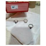 3 MARKED 925 RINGS 13G