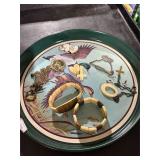 TRAY W/DUCKS & VINT JEWELRY