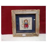 FRAMED NEEDLEPOINT ANGEL
