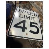 **SPEED LIMIT 45 SIGN