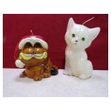 2 VINT CAT CANDLES