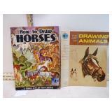 2 VINT HOW TO DRAW ANIMALS BOOKS