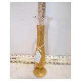 VINT GOLD FLORAL PATTERN GLASS BUD VASE