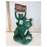 **2 WELCOME FROGS YARD ART