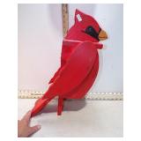 **WOODEN CARDINAL BIRD HOUSE