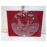 **FROSTED GLASS CHRISTMAS PLATE