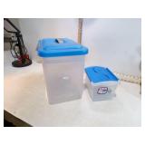2 SMALLER TOTES W/LIDS
