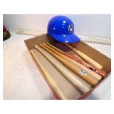 **6 MINI BATS & HARD HELMET