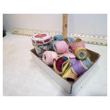 JAR OF VINT BUTTONS & THREAD