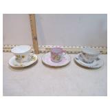 *3 CUPS & SAUCERS