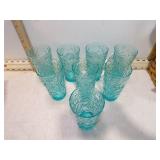 *8 MCM ANCHOR HOCKING CRINKLE TUMBLERS GLOWS