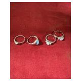 4 MARKED 925 RINGS 8G