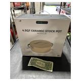 4.5QT CERAMIC STOCK POT W/LID NIP