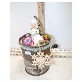 VINT CHRISTMAS DECORATION MADE FROM OLD SIFTER