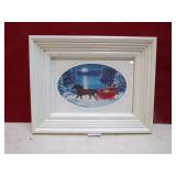 FRAMED NEEDLEPOINT WINTER SCENE