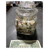 JAR OF VINT BUTTONS