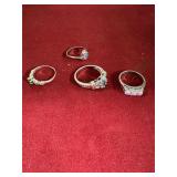 4 MARKED 925 RINGS 11G
