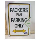**PACKER FAN PARKING ONLY SIGN PLASTIC