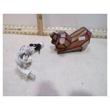 STAINED GLASS PIG LIGHT