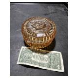 *MARIGOLD CARNIVAL GLASS COVERED CANDY DISH