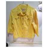 PETITE MED YELLOW POKA DOT JEAN JACKET
