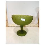 *VTG INDIANA GLASS FROSTED TEARDROP COMPOTE