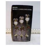 BRASS BUGLE CANDLE HOLDERS T