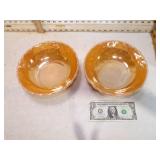 *2 MCM FIRE KING PEACH LUSTER BOWLS
