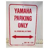 **YAMAHA PARKING ONLY METAL SIGN