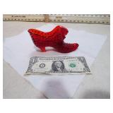 FENTON SUNSET HOBNAIL GLASS SLIPPER GLOWS