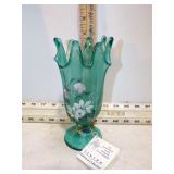 FENTON HISTORICAL COLLECTION SEA MIST SWUNG VASE