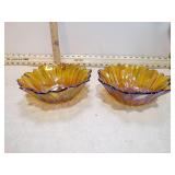 *2 INDIANA GLASS CARNIVAL SUNFLOWER BOWLS