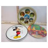 2 DISNEY TRAYS & MCDONALDS PLATE
