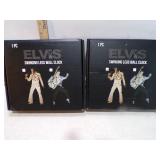 2 NIP ELVIS SWINGING LEGS WALL CLOCKS