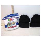 2 NEW WINTER HATS & PACK OF SOCKS