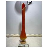 **MCM L.E. SMITH RIBBED COLUMN BITTERSWEET VASE