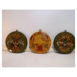 3 ROSEMALED PLAQUES