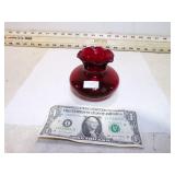 RUBY RED SHORT VASE
