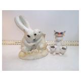 **YARD ART BUNNIES 1 NEEDS PAINTING